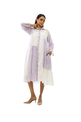 Checked Collar Shirt Dress