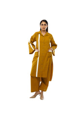 Mustard Khadi Kurta Set