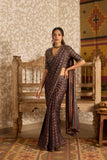 Ajrakh | Deep Neck Blouse with Saree