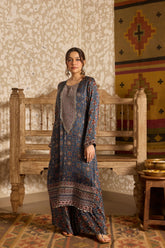 Ajrakh | Long Kurta & Palazzo Pants Set