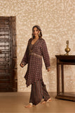 Ajrakh | Jacket with Bralette & Drape Pants Set