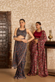Ajrakh | Halter Neck Blouse with Saree