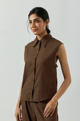 El Nua | Brun Oxford Blouse