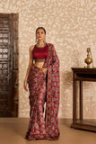 Ajrakh | Halter Neck Blouse with Saree