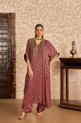 Ajrakh | Kaftan Kurta Set
