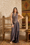 Ajrakh | Backless Tie Top & Drape Skirt