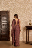 Ajrakh | V Neck Tie Blouse with Saree
