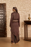 Ajrakh | Jacket with Bralette & Drape Pants Set