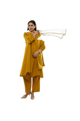 V-Neck Pleated Dress Suit