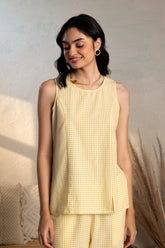 Checks '26 | Soft Lime Grid Top