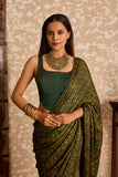 Ajrakh | Corset Blouse with Saree