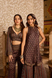 Ajrakh | Wrap Top with Flared Pants Set