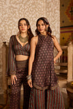 Ajrakh | Halter Tunic With Sharara Set