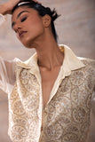 Zaira | Embroidered Crop Shirt Set